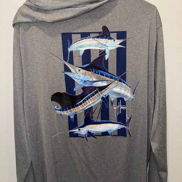 Guy Harvey Fishing Shirt with Hood XL - Picture 2 of 2